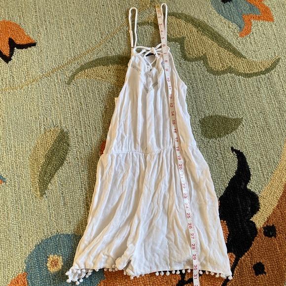 Calzedonia Cobey I White Romper I Lace-Up + Pom Pom Fringe - Picture 5 of 16